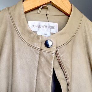 Beige Leather Jacket